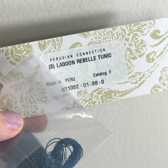 PERUVIAN CONNECTION Blue Dolman Sleeve Lagoon Rebelle dress Small - Picture 7 of 7